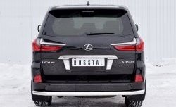 14 599 р. Защита заднего бампера (Ø63 мм, нержавейка, NOT F-SPORT/HERITAGE) Russtal Lexus LX450d J200 2-ой рестайлинг (2015-2022)  с доставкой в г. Санкт‑Петербург. Увеличить фотографию 1