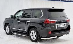 13 999 р. Защита заднего бампера (Ø63 мм уголки, нержавейка) Russtal Lexus LX450d J200 2-ой рестайлинг (2015-2022)  с доставкой в г. Санкт‑Петербург. Увеличить фотографию 2