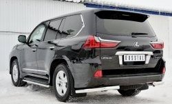 13 999 р. Защита заднего бампера (Ø63 мм уголки, нержавейка) Russtal Lexus LX450d J200 2-ой рестайлинг (2015-2022)  с доставкой в г. Санкт‑Петербург. Увеличить фотографию 4