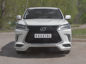 17 999 р. Защита переднего бампера (TRD Superior, волна, Ø 63 мм, нержавейка)  Lexus LX450d  J200 - LX570  J200  с доставкой в г. Санкт‑Петербург. Увеличить фотографию 1