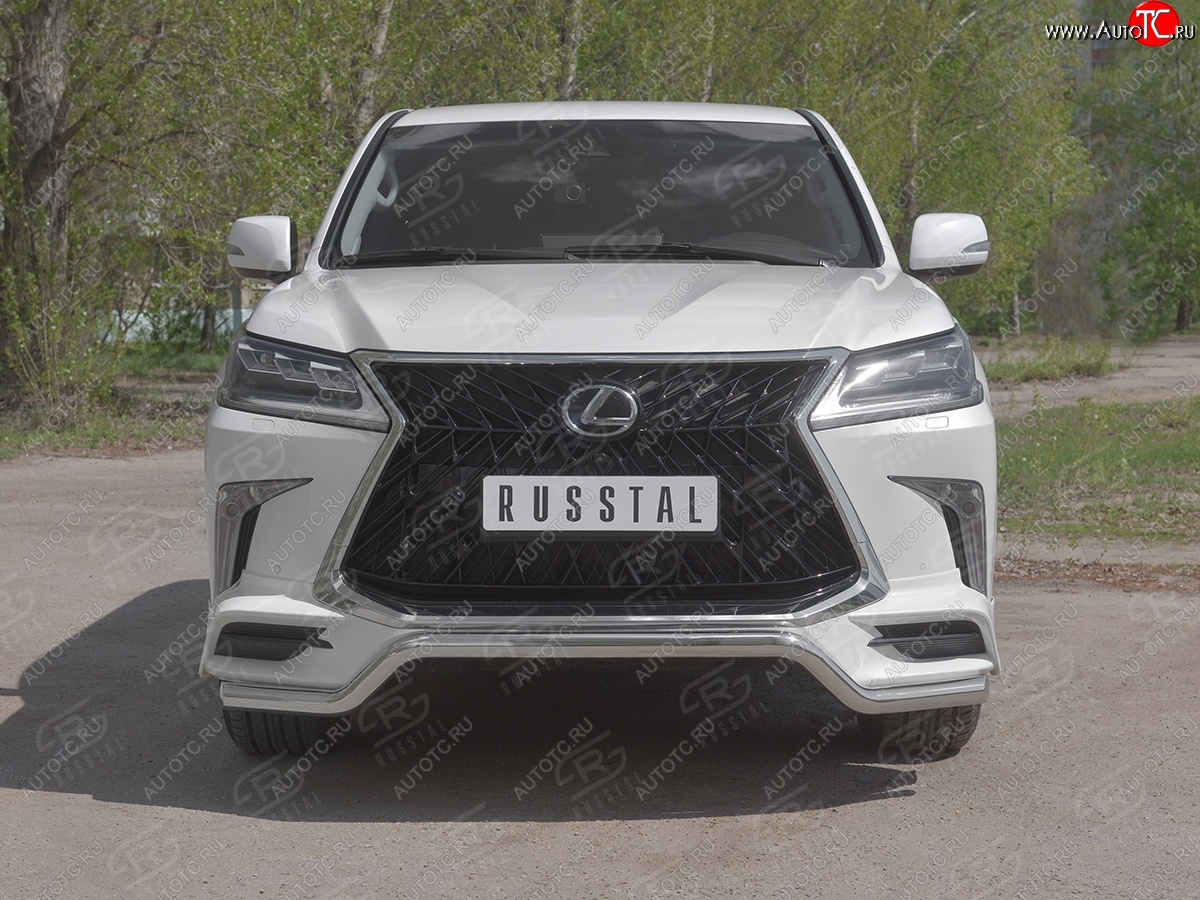 17 999 р. Защита переднего бампера (TRD Superior, волна, Ø 63 мм, нержавейка)  Lexus LX450d  J200 - LX570  J200  с доставкой в г. Санкт‑Петербург