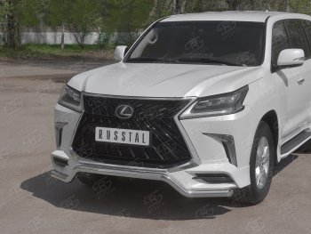 17 999 р. Защита переднего бампера (TRD Superior, волна, Ø 63 мм, нержавейка)  Lexus LX450d  J200 - LX570  J200  с доставкой в г. Санкт‑Петербург. Увеличить фотографию 2