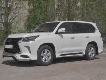 17 999 р. Защита переднего бампера (TRD Superior, волна, Ø 63 мм, нержавейка) Lexus LX450d J200 2-ой рестайлинг (2015-2022)  с доставкой в г. Санкт‑Петербург. Увеличить фотографию 3