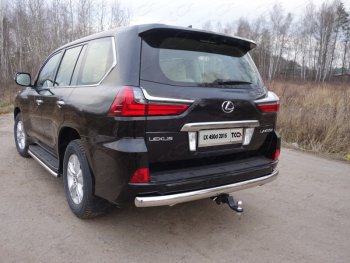 25 999 р. Защита заднего бампера (овальная) ТСС (нержавейка d75х42 мм)  Lexus LX ( 450d,  570) (2015-2024) J200, J200 2-ой рестайлинг  с доставкой в г. Санкт‑Петербург. Увеличить фотографию 1