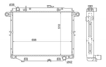 10 649 р. Радиатор двигателя (пластинчатый, 4.7, АКПП) SAT Toyota Land Cruiser 100 дорестайлинг (1998-2002)  с доставкой в г. Санкт‑Петербург. Увеличить фотографию 1