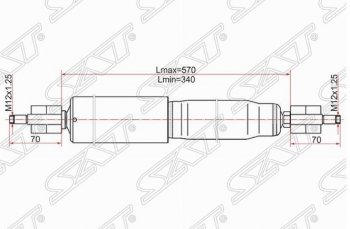 Амортизатор передний SAT (LH=RH) Toyota Land Cruiser J105 (1998-2007)