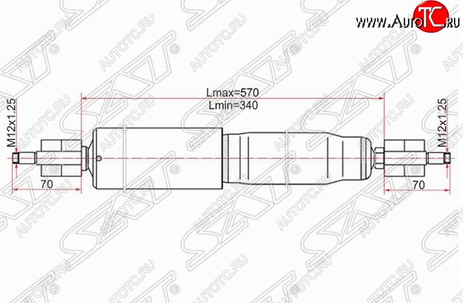 2 599 р. Амортизатор передний SAT (LH=RH)  Lexus LX  470 (1998-2002), Toyota Land Cruiser  J105 (1998-2007)  с доставкой в г. Санкт‑Петербург