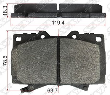 1 499 р. Колодки тормозные SAT (передние) Toyota Land Cruiser 100 дорестайлинг (1998-2002)  с доставкой в г. Санкт‑Петербург. Увеличить фотографию 1