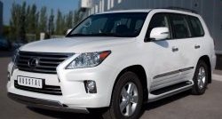 17 999 р. Защита переднего бампера (2 трубыØ75х42 мм, нержавейка) Russtal Lexus LX570 J200 дорестайлинг (2007-2012)  с доставкой в г. Санкт‑Петербург. Увеличить фотографию 4