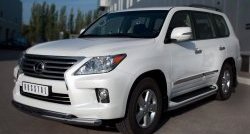 21 899 р. Защита переднего бампера (2 трубыØ76 и 42 мм, нержавейка) Russtal Lexus LX570 J200 дорестайлинг (2007-2012)  с доставкой в г. Санкт‑Петербург. Увеличить фотографию 4