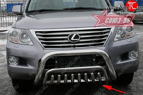 23 849 р. Защита переднего бампера нижняя Souz-96 Lexus LX570 J200 дорестайлинг (2007-2012)  с доставкой в г. Санкт‑Петербург