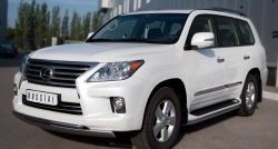 21 899 р. Защита переднего бампера (2 трубыØ42 и 75х42 мм, нержавейка) Russtal  Lexus LX570  J200 (2007-2012) дорестайлинг  с доставкой в г. Санкт‑Петербург. Увеличить фотографию 4