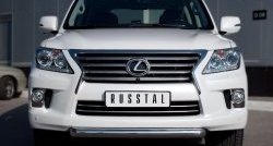 13 549 р. Одинарная защита переднего бампера Russtal диаметром 76 мм Lexus LX570 J200 дорестайлинг (2007-2012)  с доставкой в г. Санкт‑Петербург. Увеличить фотографию 1