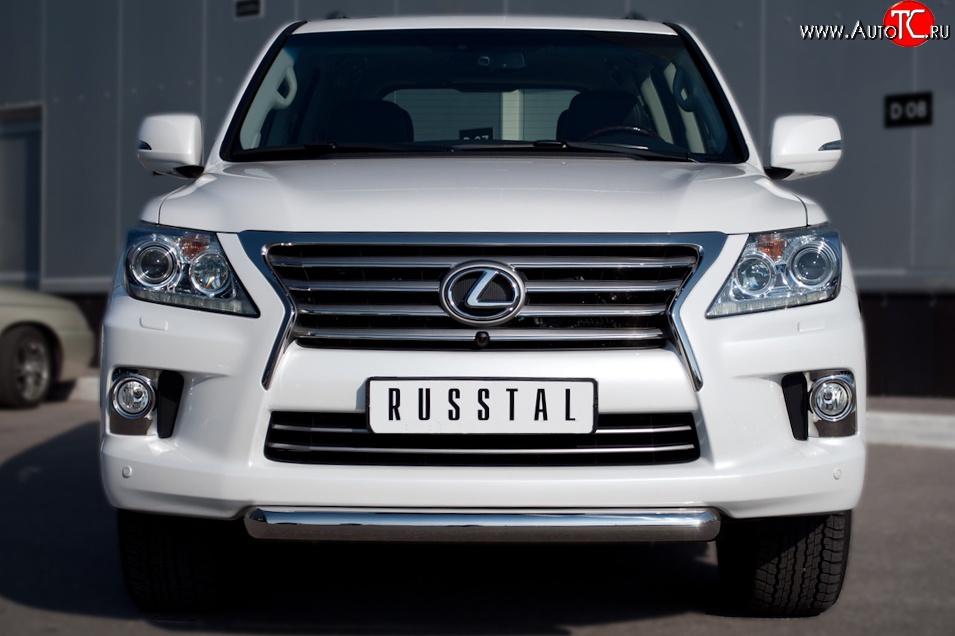 13 549 р. Одинарная защита переднего бампера Russtal диаметром 76 мм Lexus LX570 J200 дорестайлинг (2007-2012)  с доставкой в г. Санкт‑Петербург