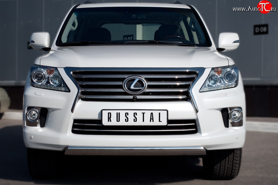 14 999 р. Защита переднего бампера Russtal из овальной трубы диаметром 75x42 мм  Lexus LX570  J200 (2007-2012) дорестайлинг  с доставкой в г. Санкт‑Петербург