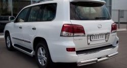 22 999 р. Защита заднего бампера (Ø76 и 42 мм, нержавейка) SLITKOFF Lexus LX570 J200 дорестайлинг (2007-2012)  с доставкой в г. Санкт‑Петербург. Увеличить фотографию 4