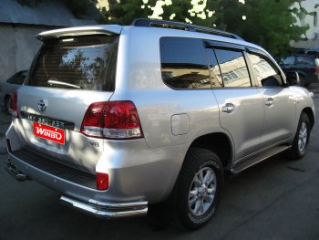 10 999 р. Защита заднего бампера WINBO (уголки, Ø76 и 38 мм, нержавейка) Toyota Land Cruiser 200 дорестайлинг (2007-2012)  с доставкой в г. Санкт‑Петербург. Увеличить фотографию 5