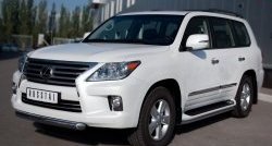 18 599 р. Одинарная защита переднего бампера диаметром 76 мм SLITKOFF Lexus LX570 J200 1-ый рестайлинг (2012-2015)  с доставкой в г. Санкт‑Петербург. Увеличить фотографию 4