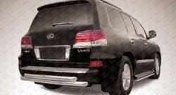 Двойная защита заднего бампера из труб диаметрами по 76 мм Slitkoff Lexus (Лексус) LX (ЛХ)  570 (2012-2015) 570 J200 1-ый рестайлинг