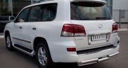 22 999 р. Защита заднего бампера (2 трубы Ø76 и 42 мм, нержавейка) SLITKOFF  Lexus LX570  J200 (2012-2015) 1-ый рестайлинг  с доставкой в г. Санкт‑Петербург. Увеличить фотографию 3