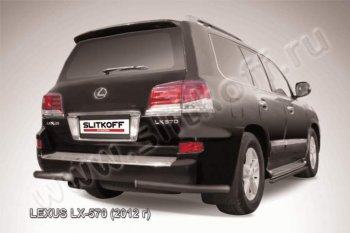 Защита заднего бампера из уголков d76 Slitkoff Lexus (Лексус) LX570 (ЛХ)  J200 (2012-2015) J200 1-ый рестайлинг