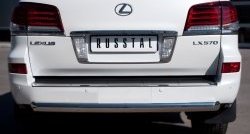 Одинарная защита заднего бампера из трубы диаметром 76 мм Russtal Lexus LX570 J200 1-ый рестайлинг (2012-2015)