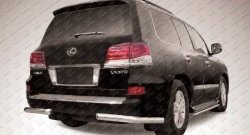 Защита заднего бампера из двух боковых уголков диаметром 76 мм Slitkoff Lexus LX570 J200 1-ый рестайлинг (2012-2015)