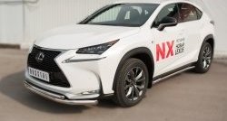 19 699 р. Защита переднего бампера (2 трубыØ63 и 42 мм, нержавейка) Russtal Lexus NX200T Z10 (2014-2017)  с доставкой в г. Санкт‑Петербург. Увеличить фотографию 4