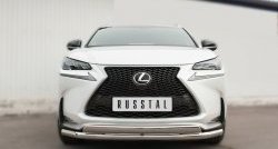 Защита переднего бампера (2 трубыØ75х42 и 63 мм, нержавейка) Russtal Lexus NX 200T (2015-2024)