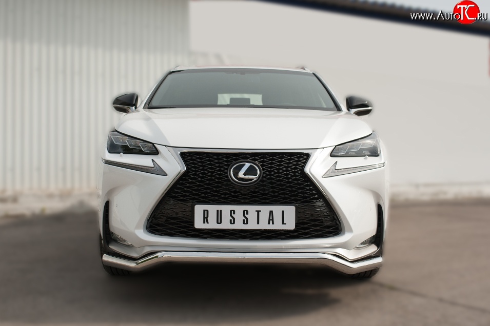 16 999 р. Защита переднего бампера (Ø63 мм волна, нержавейка, F-SPORT) Russtal Lexus NX200T Z10 (2014-2017)  с доставкой в г. Санкт‑Петербург