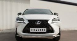 17 299 р. Защита переднего бампера (Ø75х42 мм, нержавейка, F-SPORT) Russtal Lexus NX200T Z10 (2014-2017)  с доставкой в г. Санкт‑Петербург. Увеличить фотографию 1