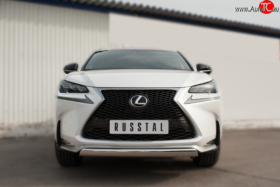 17 299 р. Защита переднего бампера (Ø75х42 мм, нержавейка, F-SPORT) Russtal Lexus NX200T Z10 (2014-2017)  с доставкой в г. Санкт‑Петербург