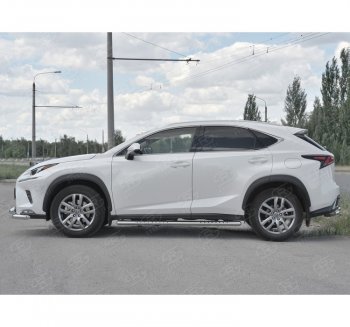 31 649 р. Пороги труба 120х60 Russtal (овал с проступью) Lexus NX300h Z10 дорестайлинг (2014-2017)  с доставкой в г. Санкт‑Петербург. Увеличить фотографию 3