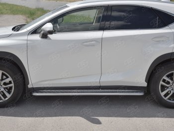 26 999 р. Порожки для ног (труба Ø42) SLITKOFF Lexus NX300h Z10 дорестайлинг (2014-2017) (лист алюм, проф. нерж)  с доставкой в г. Санкт‑Петербург. Увеличить фотографию 2