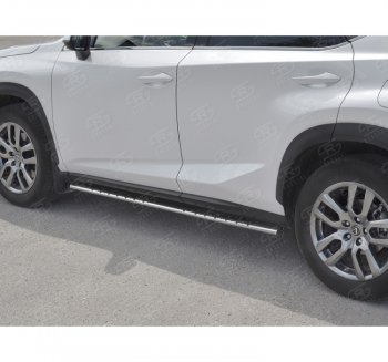 24 749 р. Пороги труба 75х42 Russtal (овал с проступью) Lexus NX300h Z10 дорестайлинг (2014-2017)  с доставкой в г. Санкт‑Петербург. Увеличить фотографию 3