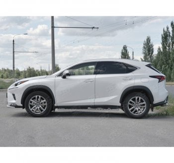 24 749 р. Пороги труба 75х42 Russtal (овал с проступью) Lexus NX300h Z10 дорестайлинг (2014-2017)  с доставкой в г. Санкт‑Петербург. Увеличить фотографию 4