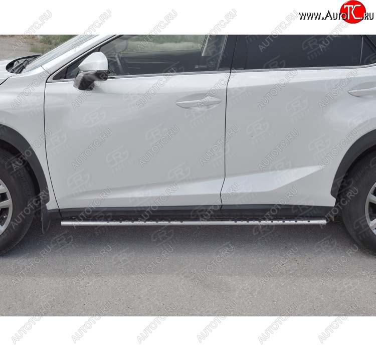 24 749 р. Пороги труба 75х42 Russtal (овал с проступью) Lexus NX300h Z10 дорестайлинг (2014-2017)  с доставкой в г. Санкт‑Петербург