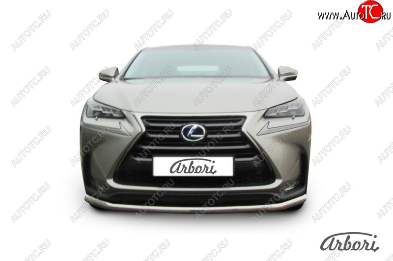 13 319 р. Защита переднего бампера Arbori (радиусная, нержавейка, 1 труба d57 mm). Lexus NX300h Z10 дорестайлинг (2014-2017)  с доставкой в г. Санкт‑Петербург