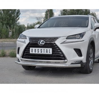 14 599 р. Защита переднего бампера (Ø63 мм, нержавейка) Russtal Lexus NX300h Z10 дорестайлинг (2014-2017)  с доставкой в г. Санкт‑Петербург. Увеличить фотографию 3