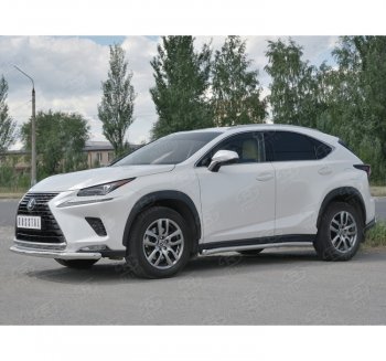 Защита переднего бампера (Ø63 мм, нержавейка) Russtal Lexus NX 300h Z10 дорестайлинг (2014-2017)