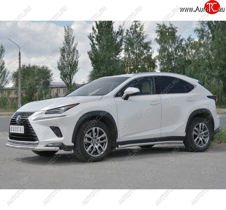 14 599 р. Защита переднего бампера (Ø63 мм, нержавейка) Russtal Lexus NX300h Z10 дорестайлинг (2014-2017)  с доставкой в г. Санкт‑Петербург