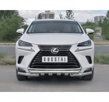 27 999 р. Защита переднего бампера (Ø63 мм с клыками, нержавейка) SLITKOFF  Lexus NX300h  Z10 (2014-2017) дорестайлинг  с доставкой в г. Санкт‑Петербург. Увеличить фотографию 4