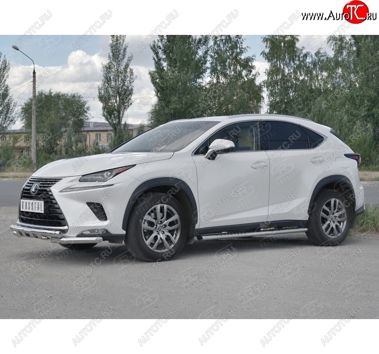 27 999 р. Защита переднего бампера (Ø63 мм с клыками, нержавейка) SLITKOFF  Lexus NX300h  Z10 (2014-2017) дорестайлинг  с доставкой в г. Санкт‑Петербург