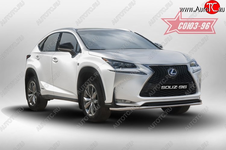 14 264 р. Защита переднего бампера одинарная Souz-96 (d42).  Lexus NX200  Z10 - NX300h  Z10  с доставкой в г. Санкт‑Петербург