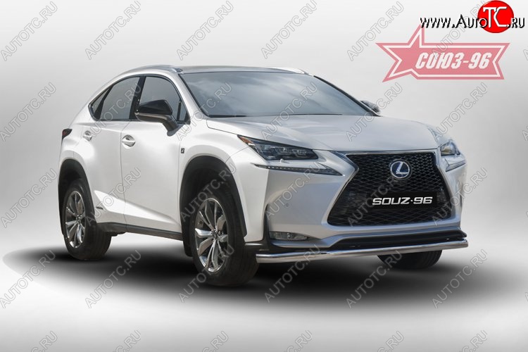 17 414 р. Защита переднего бампера одинарная F-Sport Souz-96 (d60). Lexus NX200 Z10 дорестайлинг (2014-2017)  с доставкой в г. Санкт‑Петербург