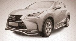 11 299 р. Фигурная защита переднего бампера диаметром 57 мм Slitkoff  Lexus NX  300h (2014-2017) (Нержавейка, Полированная)  с доставкой в г. Санкт‑Петербург. Увеличить фотографию 1