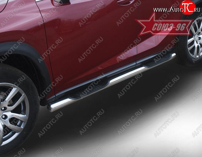 18 089 р. Защита порогов с проступью Souz-96 (d76) Lexus NX200 Z10 дорестайлинг (2014-2017)  с доставкой в г. Санкт‑Петербург