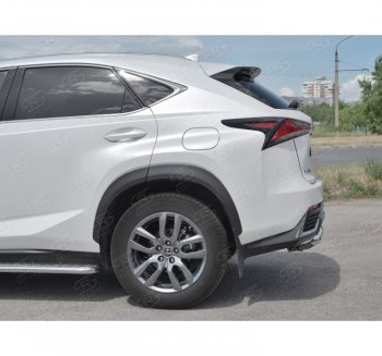 8 999 р. Защита заднего бампера (Ø63 мм, нержавейка) Russtal Lexus NX300h Z10 дорестайлинг (2014-2017)  с доставкой в г. Санкт‑Петербург. Увеличить фотографию 2