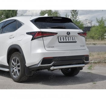 8 999 р. Защита заднего бампера (Ø63 мм, нержавейка) Russtal Lexus NX300h Z10 дорестайлинг (2014-2017)  с доставкой в г. Санкт‑Петербург. Увеличить фотографию 3