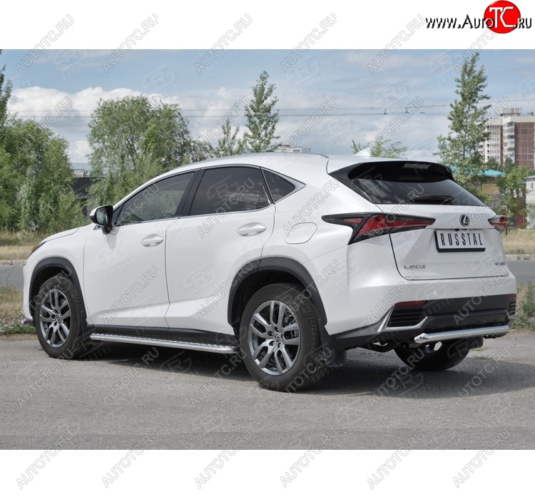 8 999 р. Защита заднего бампера (Ø63 мм, нержавейка) Russtal Lexus NX300h Z10 дорестайлинг (2014-2017)  с доставкой в г. Санкт‑Петербург